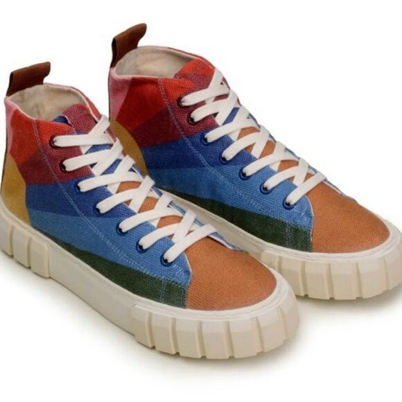 FARM RIO |  Rainbow Sun High Top Platform Lace Up Sneakers Multicolor - Picture 1 of 12